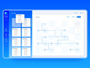 中文蓝色工作流管理后台系统pc端ui设计