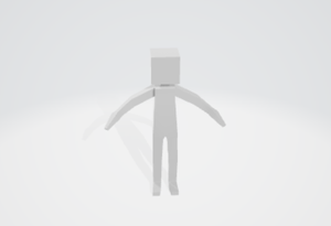 绑定骨骼的三维木头人