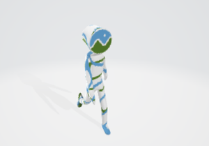 绑定骨骼行走的灯罩人