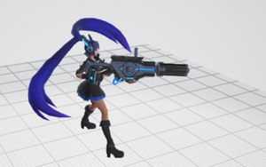 三维炫酷会动的动漫卡通美女模型