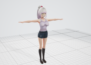 三维动漫人物美女模型